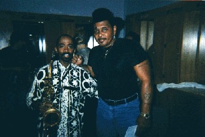 Johnny Long hanging with Aaron Neville while on tour playing Lead Alto for the expanded Horn Section for B.B. King